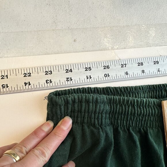 Vtg Mens Green Sweatpants Medium Cotton Wilson Joggers Drawstring Emblem Pockets - Picture 6 of 10